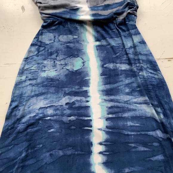 VENUS MAXI DRESS BLUE GREEN GREY tie dye ombre SZ Small - Picture 5 of 8